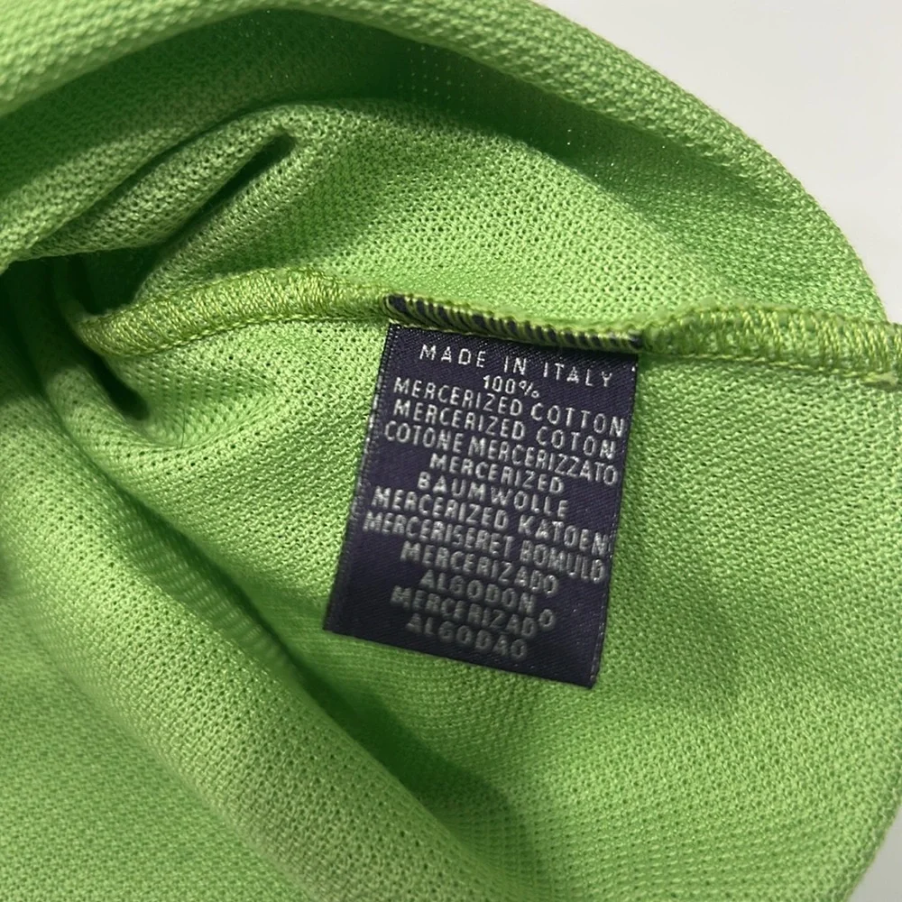 Purple Label Ralph Lauren Lime Green Polo Shirt, Men, Mercerized cotton, size M - Picture 7 of 7